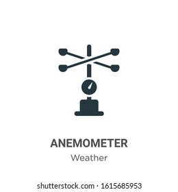 Anemometer glyph icon vector on white background. Flat vector anemometer icon symbol sign from modern weather collection for mobile concept and web apps design.