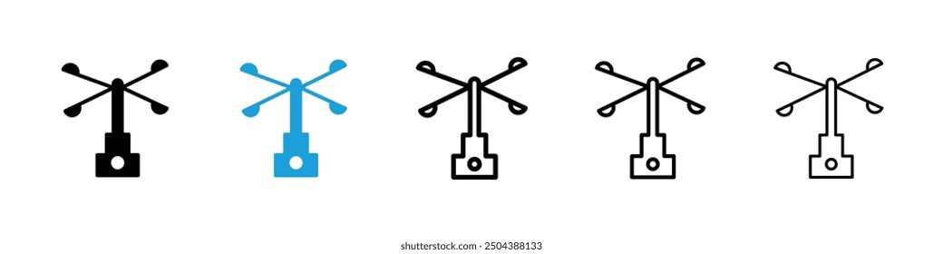 Anemometer icon in black and blue colors