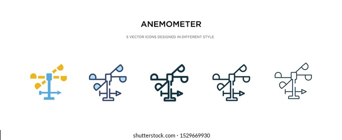 anemometer icon in different style vector illustration. two colored and black anemometer vector icons designed in filled, outline, line and stroke style can be used for web, mobile, ui
