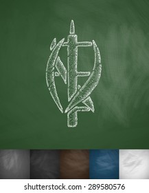 anemometer icon. Hand drawn vector illustration. Chalkboard Design