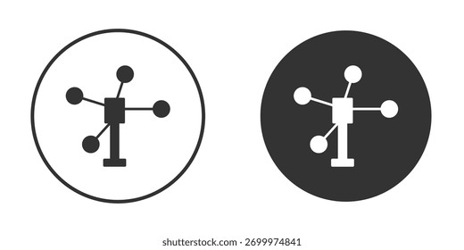 Anemometer icon logo design illustration template. Solid Style