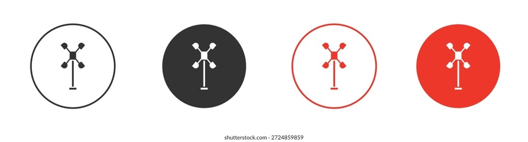 Símbolo de icono de anemómetro. Diseño simple y plano para Web o App móvil. Logotipo de Ilustración vectorial mínima.