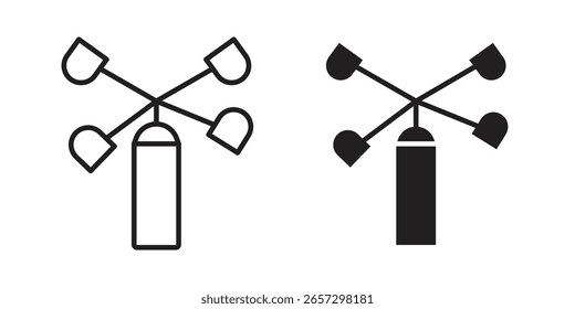 Icono de anemómetro Ilustración vectorial sobre un fondo transparente.