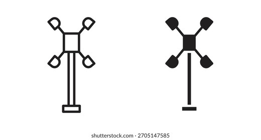 Anemómetro icono de Vector de diseños modernos planos y de trazo