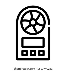 vector de icono de línea de equipo de medición de anemómetro. señal del equipo de medición del anemómetro. símbolo de contorno aislado ilustración negra
