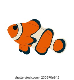 Pescado anemónico Sencillo sobre fondo blanco, ilustración vectorial. 