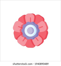 Icono plano anémico aislado en fondo blanco