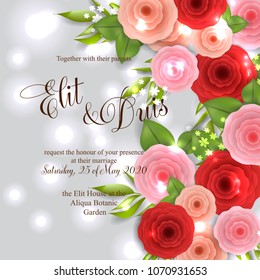 Anemone Floral wedding invitation vector tempate
