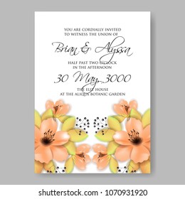 Anemone Floral wedding invitation vector tempate