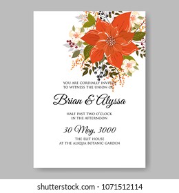 Anemone Floral wedding invitation vector card printable tempate