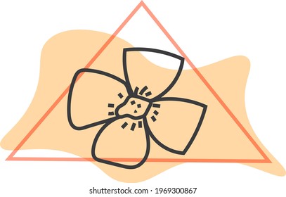 Anemone flower, icon illustration, vector on white background