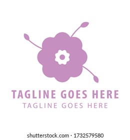 anemone flower logo design. florist logo icon.