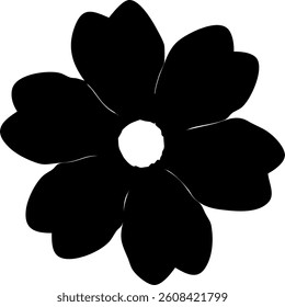 Anemone Flower in Outline with Simple Wide Petals Vector | Elegant Floral Icon | Minimalist Botanical Design for Logos, Prints, and Decorative Elements