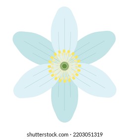 Anemone Flower Simple Design For Logo, Icon