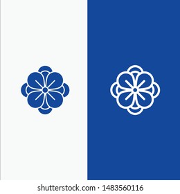 Anemone, Anemone Flower, Flower, Spring Flower Line and Glyph Solid icon Blue banner Line and Glyph Solid icon Blue banner