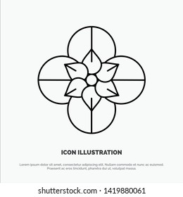 Anemone, Anemone Flower, Flower, Spring Flower Line Icon Vector