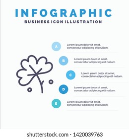 Anemone, Anemone Flower, Flower, Spring Flower Line icon with 5 steps presentation infographics Background