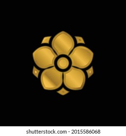 Anemone Gold Plated Metalic Icon Or Logo Vector