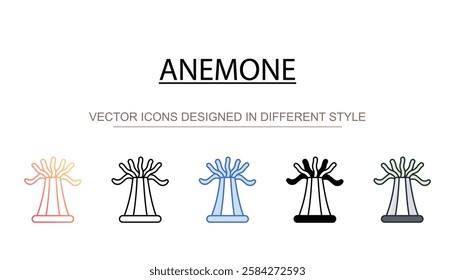 Anemone icon design with white background stock illustration