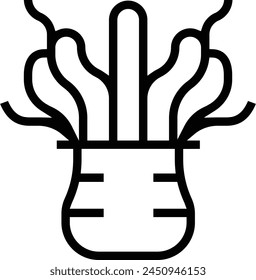 icono de anémona. Diseño de estilo lineal delgado aislado sobre fondo blanco