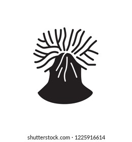 anemone icon vector. flower glyph icon