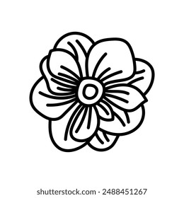 Icono de esquema de anémona, Ilustración vectorial