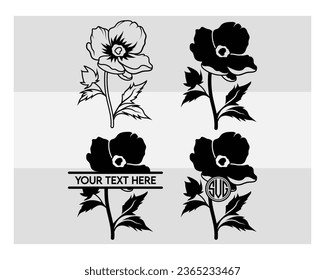 Anemone Svg, Bundle,Anemone Silhouette, Anemone, Anemone Flower Svg, Floral, Circut Cut Files Silhouette, Bridal Bouquets, flower clip art , Clipart, Vcetor, Outline