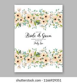 Anemone wedding invitation