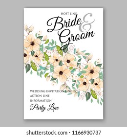 Anemone wedding invitation