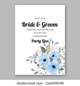 Anemone wedding invitation