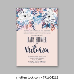 Anemone wedding invitation