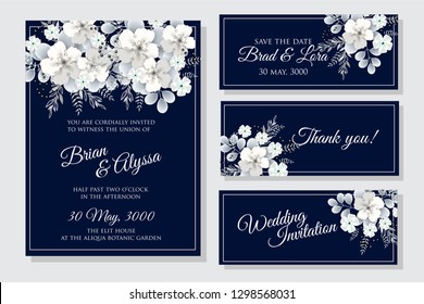 Anemone Wedding Invitation Card Template Floral Bridal Wreath Bouquet with wight flowers, peony eucalyptus branches, wild privet berry, currant berry vector illustration in vintage watercolor - Vector