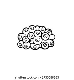 Anemones-Kolonieobjekt zum Färben von linearem Buch, einzeln auf weißem Hintergrund