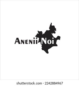 Anenii Noi map and black lettering design on a white background