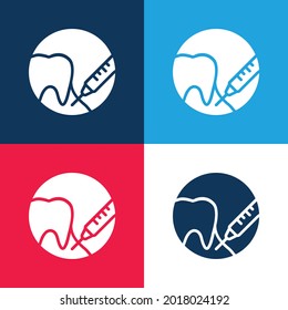 Anesthesia blue and red four color minimal icon set