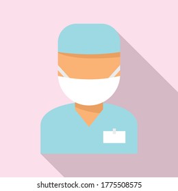 Anesthesia doctor icon. Flat illustration of anesthesia doctor vector icon for web design
