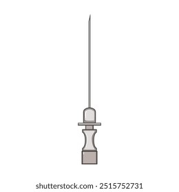 anesthesia epidural needle cartoon. injection pain, relief labor, childbirth procedure anesthesia epidural needle sign. isolated symbol vector illustration