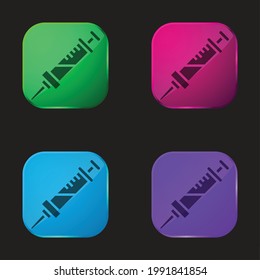 Anesthesia four color glass button icon