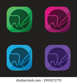 Anesthesia four color glass button icon