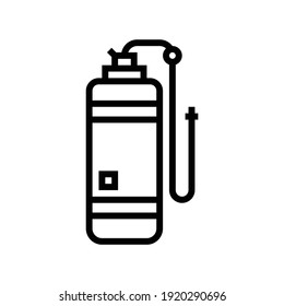 anesthesia gas cylinder line icon vector. anesthesia gas cylinder sign. isolated contour symbol black illustration