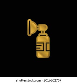 Anesthesia gold plated metalic icon or logo vector