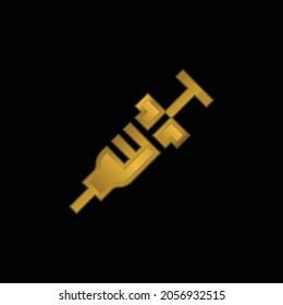 Anesthesia gold plated metalic icon or logo vector