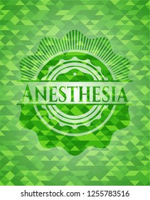 Anesthesia green mosaic emblem