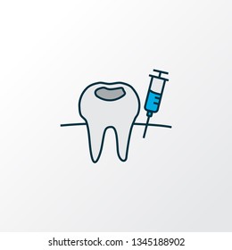 Anesthesia icon colored line symbol. Premium quality isolated syringe element in trendy style.