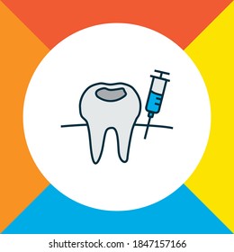 Anesthesia icon colored line symbol. Premium quality isolated syringe element in trendy style.