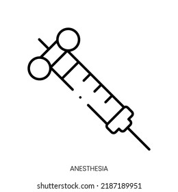 icono de anestesia. Signo de estilo lineal aislado en fondo blanco. Ilustración del vector