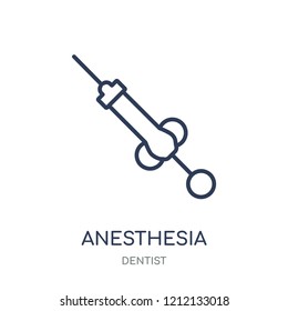 Anesthesia icon. Anesthesia linear symbol design from Dentist collection. Simple outline element vector illustration on white background.
