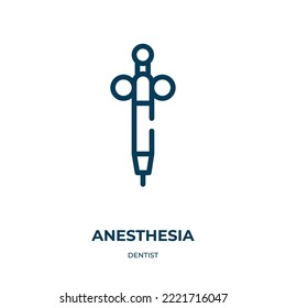 Anesthesia icon. Linear vector illustration from dentist collection. Outline anesthesia icon vector. Thin line symbol for use on web and mobile apps, logo, print media.
