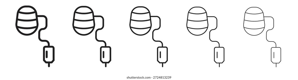 Ícone de anestesia. Estilo de contorno simples. Elementos gráficos.