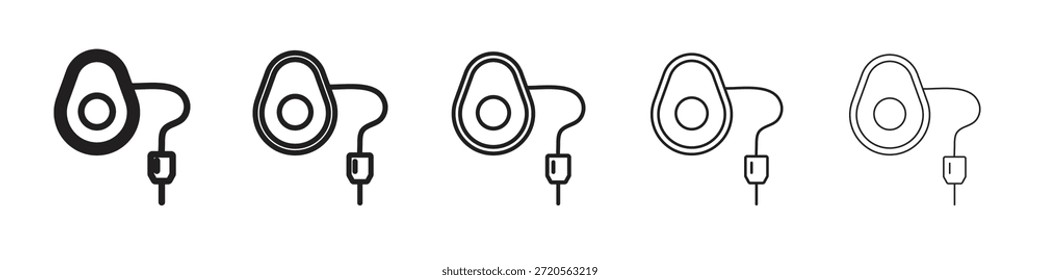 Anästhesie-Symbol in dünner Linie, schwarzer Umriss und Strichstil